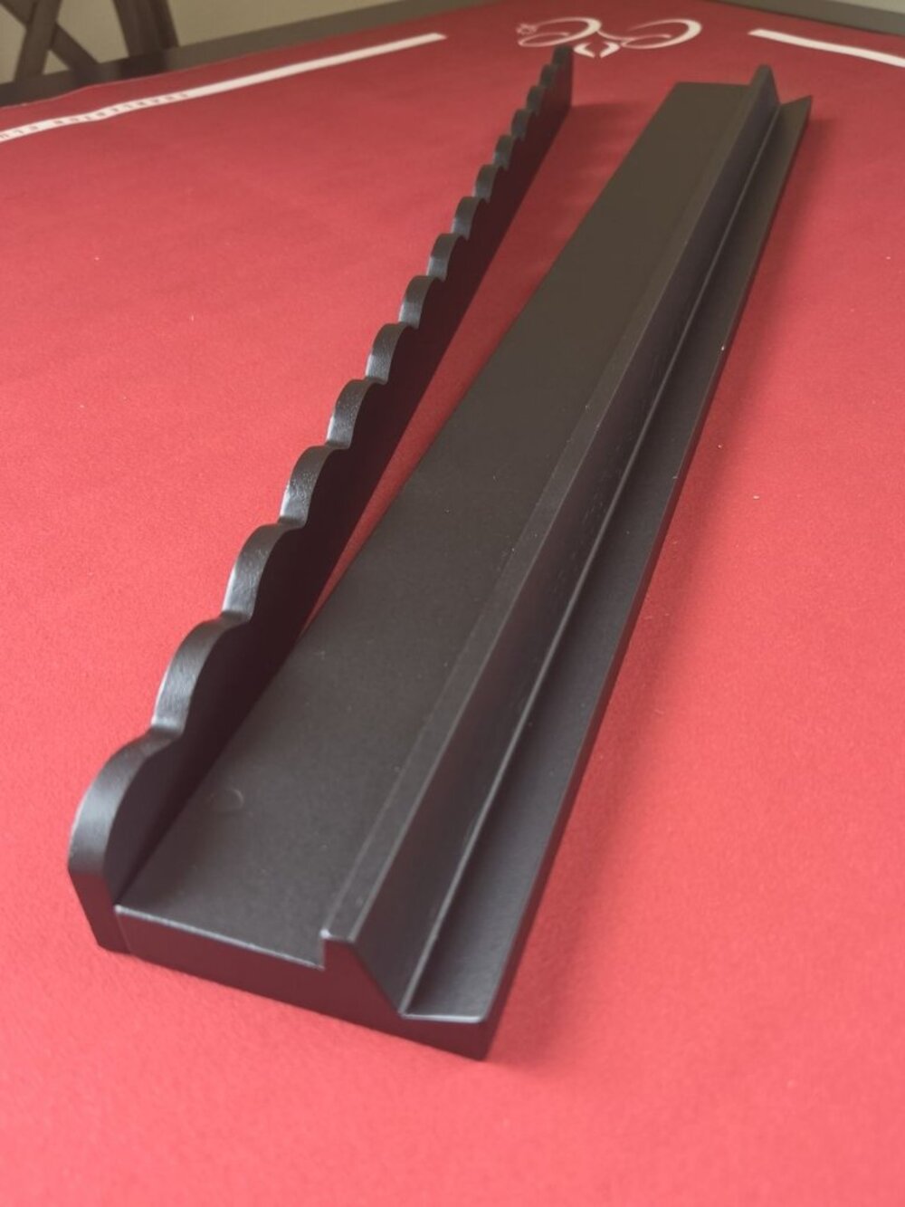 Scalloped Wood Mah Jongg Racks with Magnetic Pushers 20" - Black (Set of 4) - Picture 2 of 3
